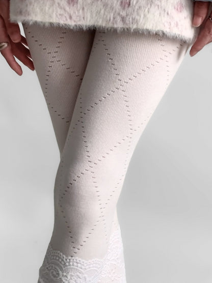 Tights Diamond Patterned Knitted Colors 4