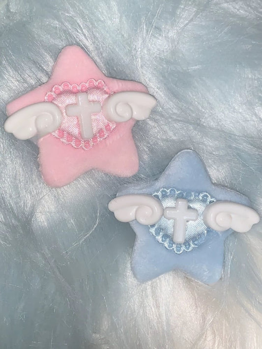 Haarspange mit Stern und Kreuz