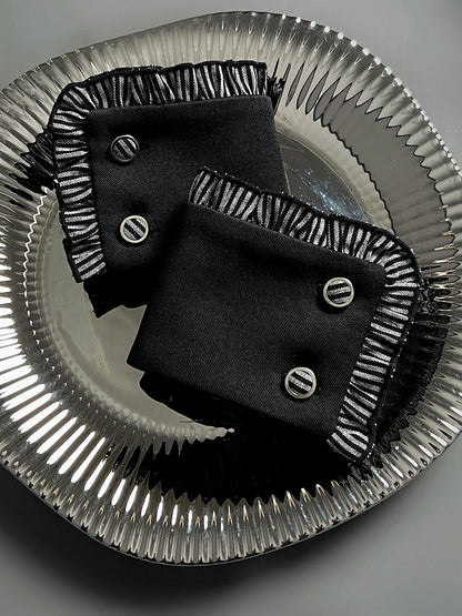 / Red Cuffs Black Wrist