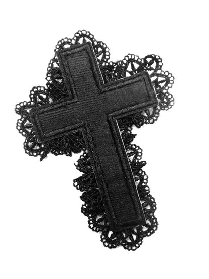 Black/White Cross Punk Hairclip