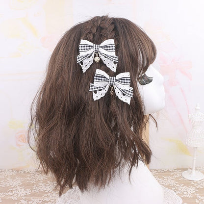 Charm 3 Lace Heart Bowknot Kei Hairclip Jirai Color Options