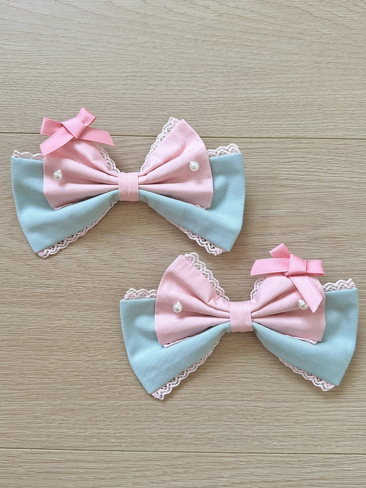/ Haarspange GrünPink GelbPink Schleife WeißBlau