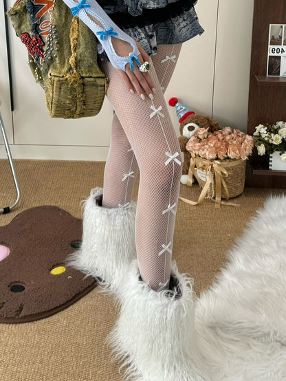 Details Fashion Blue/Black/Red/White Bowknot Tights Gyaru