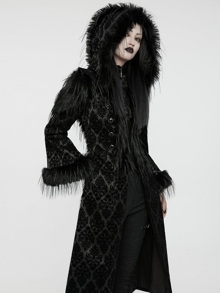 Black Gothic Gorgeous Jacquard Coat