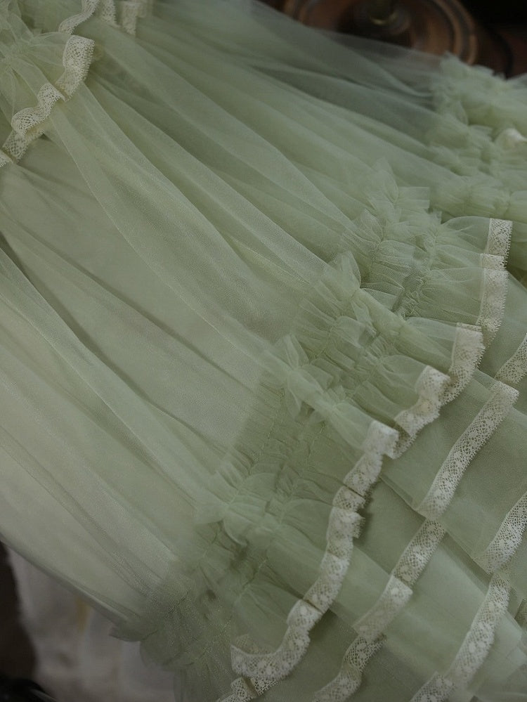 Elegant Lace Trim Tiered Underskirt - Tiny Garden