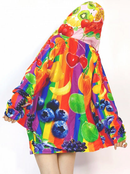 フルーツジャケット ギャル保護パーカー カラフルサンファッションプリント