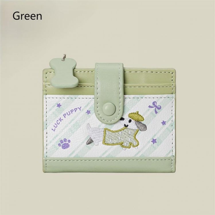6 Kawaii Embroidery Design Purse Puppy Colors with Coin