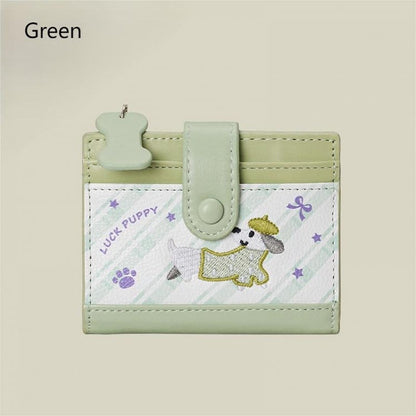 6 Kawaii Embroidery Design Purse Puppy Colors with Coin