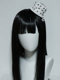 Lolita mit Strass-Hut-Charme Weiß Gothic Mini