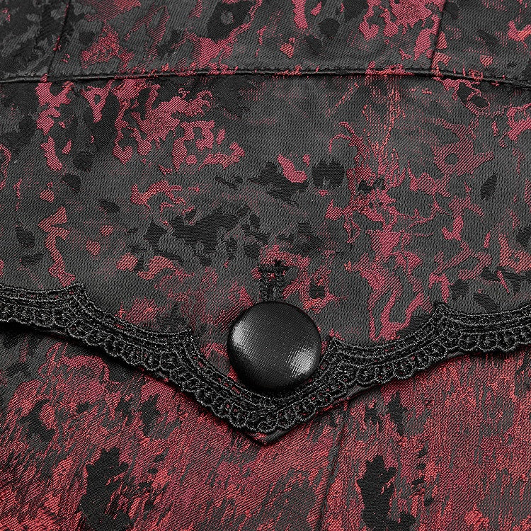 Black Red Men's Rococo Gorgeous Lace Tuxedo Coat