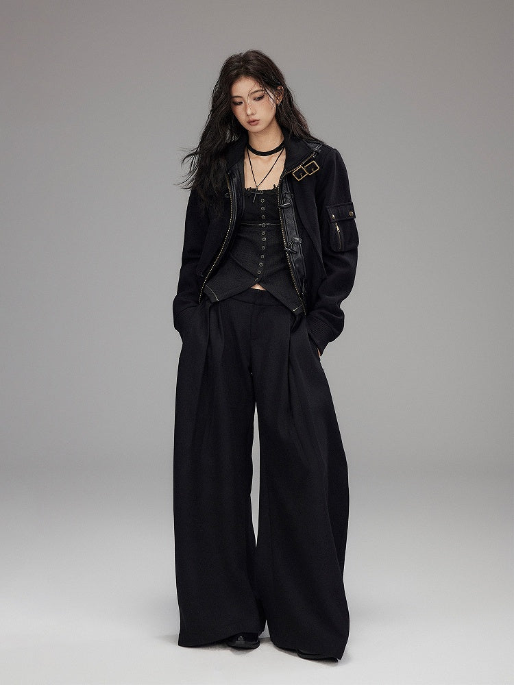 Jacket Closure Black Zip Toggle - Mock Neck Vintage