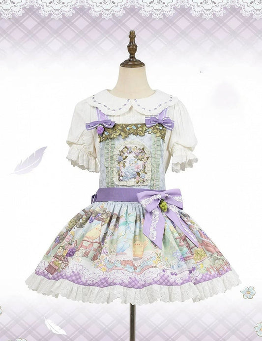 Trauben Overall Papagei Süßes Lolita-Kleid mit Print und niedlich