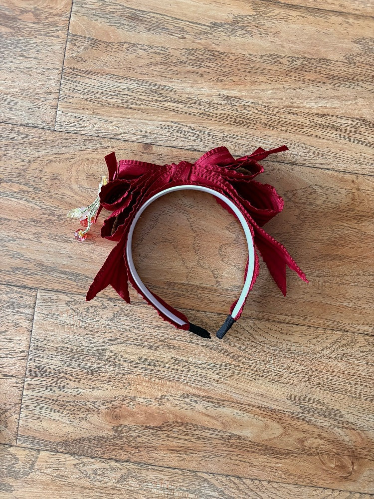 Wine Red Bowknot Hair Clip KC Style Accessory - Currant