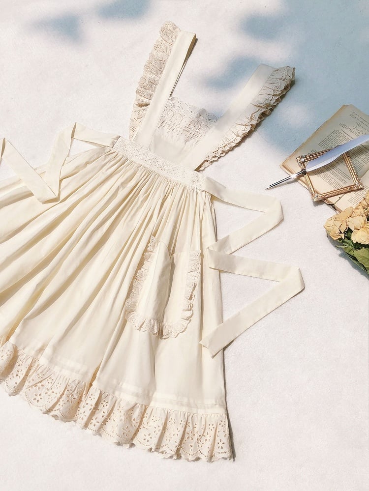 Lace Beige Cotton Overdress Trim