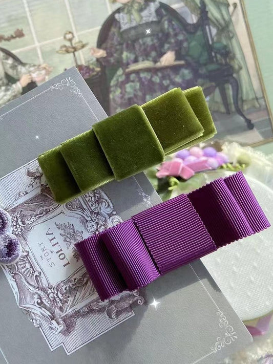 Bowknot Purple/Green Hairclip