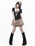 Preppy Style Yellow Plaid Skort - PINK SAVIOR