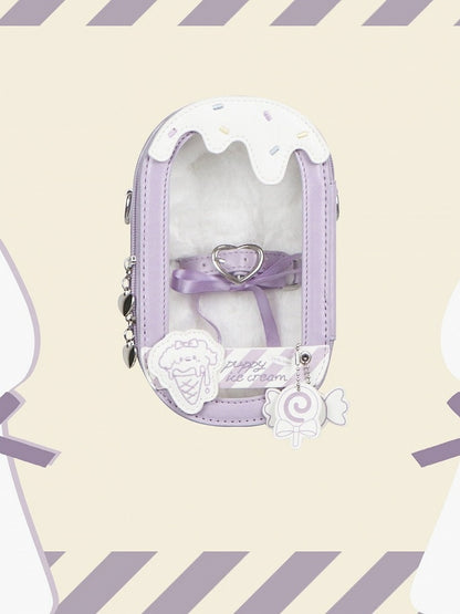 Multicolor Puppy BJD Doll Clear Window Crossbody Sack - Sugar Cube Studio