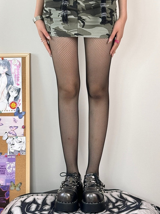 Tights Black/Caramel Fishnet /Brown