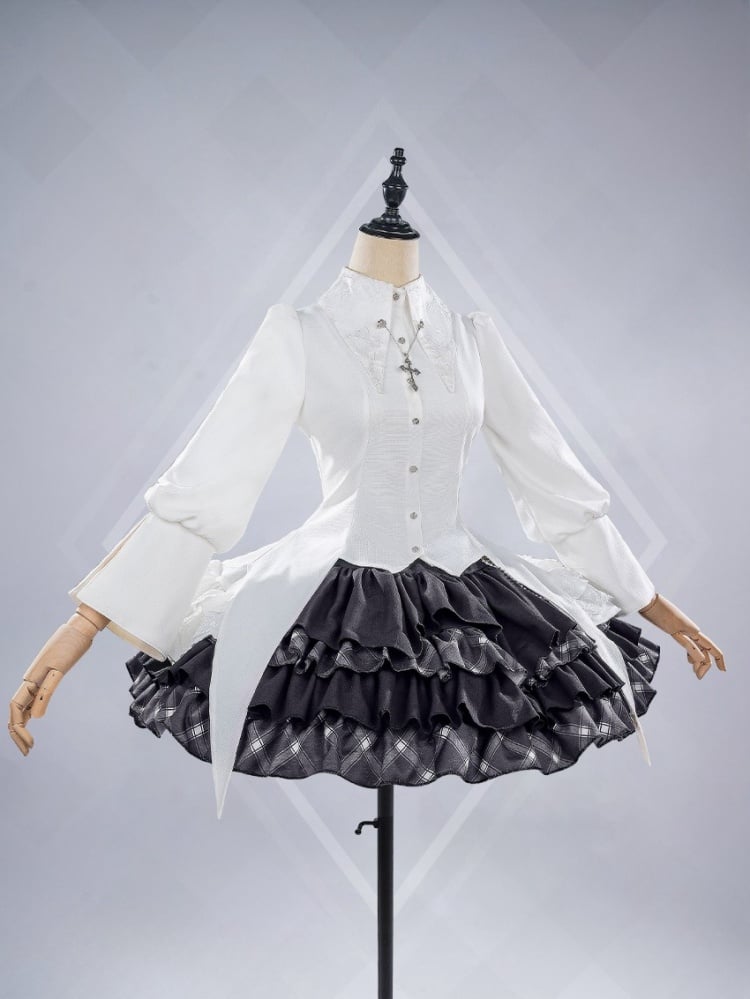 Yosuga no Sora Kasugano Sora Weißes Hemd und schwarzer Rock Lolita-Stil Cosplay-Kostüm