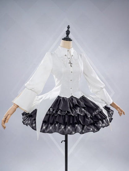 Yosuga no Sora Kasugano Sora Weißes Hemd und schwarzer Rock Lolita-Stil Cosplay-Kostüm
