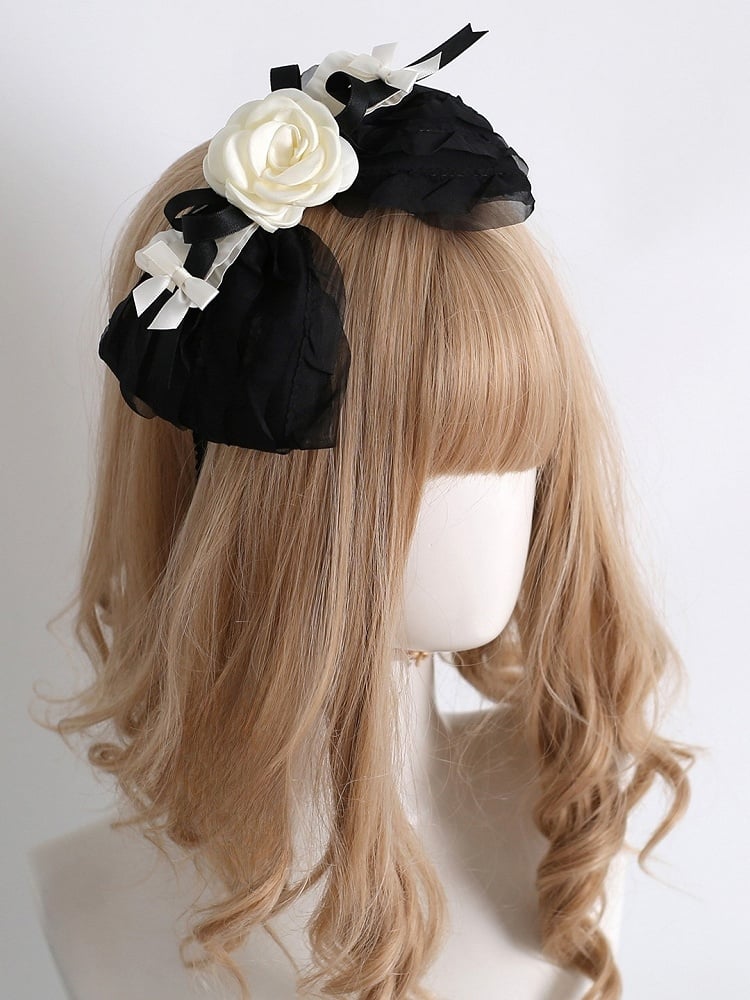 Camellia Black Decorated Bowknot KC