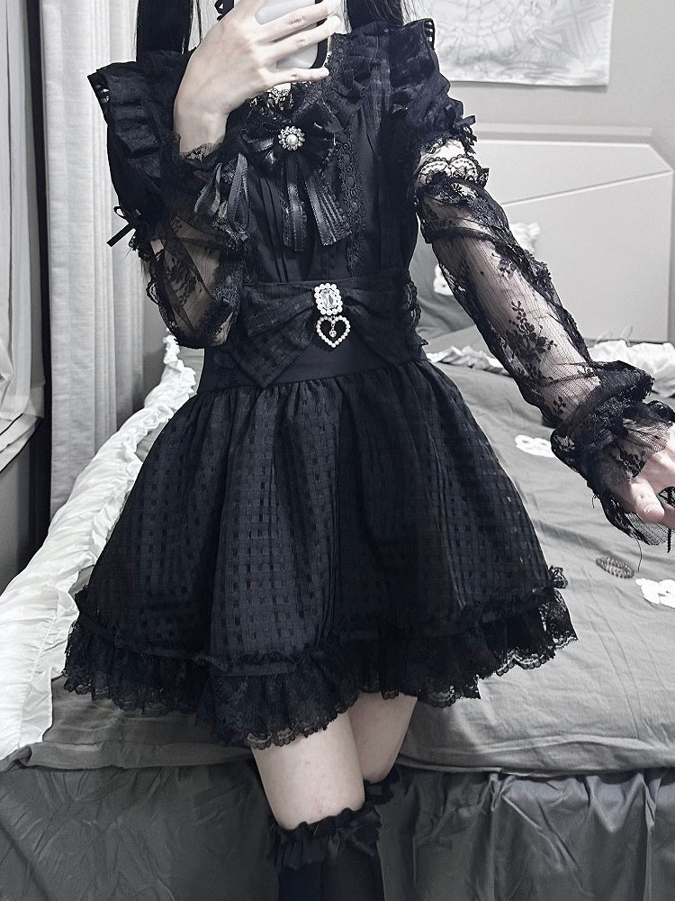 Jirai Kei Kurzarmbluse mit kostenlosem Choker