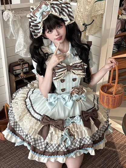 Lolita Design Big Bow with KC and Striped Bear Theme Cookie