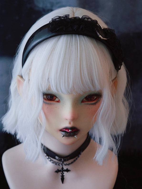Lace Design Trim Black Heart With KC