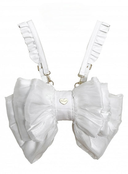 White Big Backpack Size 3 Bow Options