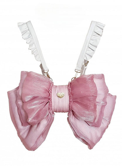 Deep Pink Bow Peach Big Backpack