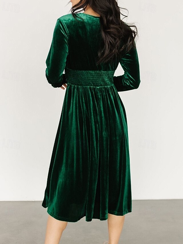 Women's Midi Dress Christmas Dress Velvet Dress Party Dress