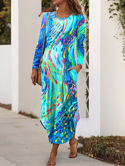 Women's Maxi Dress Sheath Dress T Shirt Dress Tee Dress