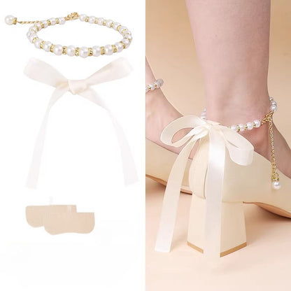 Pearl Mary Jane Shoe Straps - Anti-Slip High Heel Chain