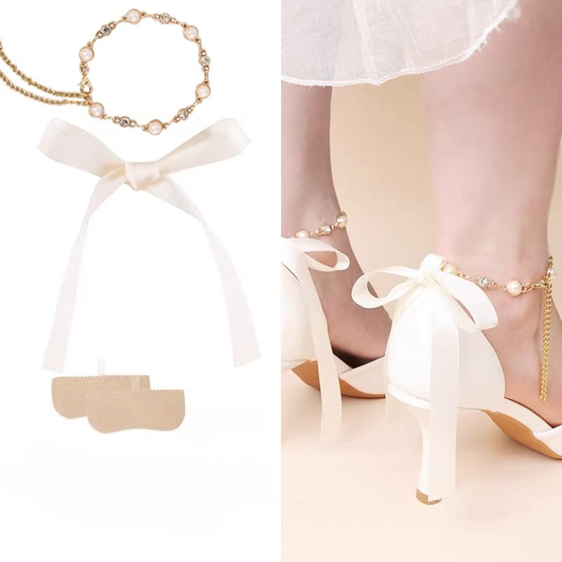 Pearl Mary Jane Shoe Straps - Anti-Slip High Heel Chain