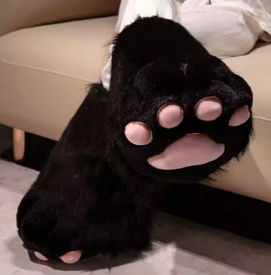 Kawaii Cat Paw Gloves - Cosplay Fingerless Mittens with Plush Toe Beans