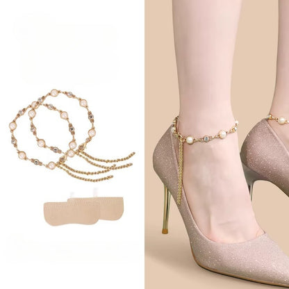 Pearl Mary Jane Shoe Straps - Anti-Slip High Heel Chain
