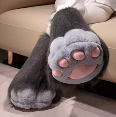 Kawaii Cat Paw Gloves - Cosplay Fingerless Mittens with Plush Toe Beans