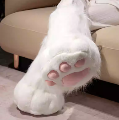 Kawaii Cat Paw Gloves - Cosplay Fingerless Mittens with Plush Toe Beans