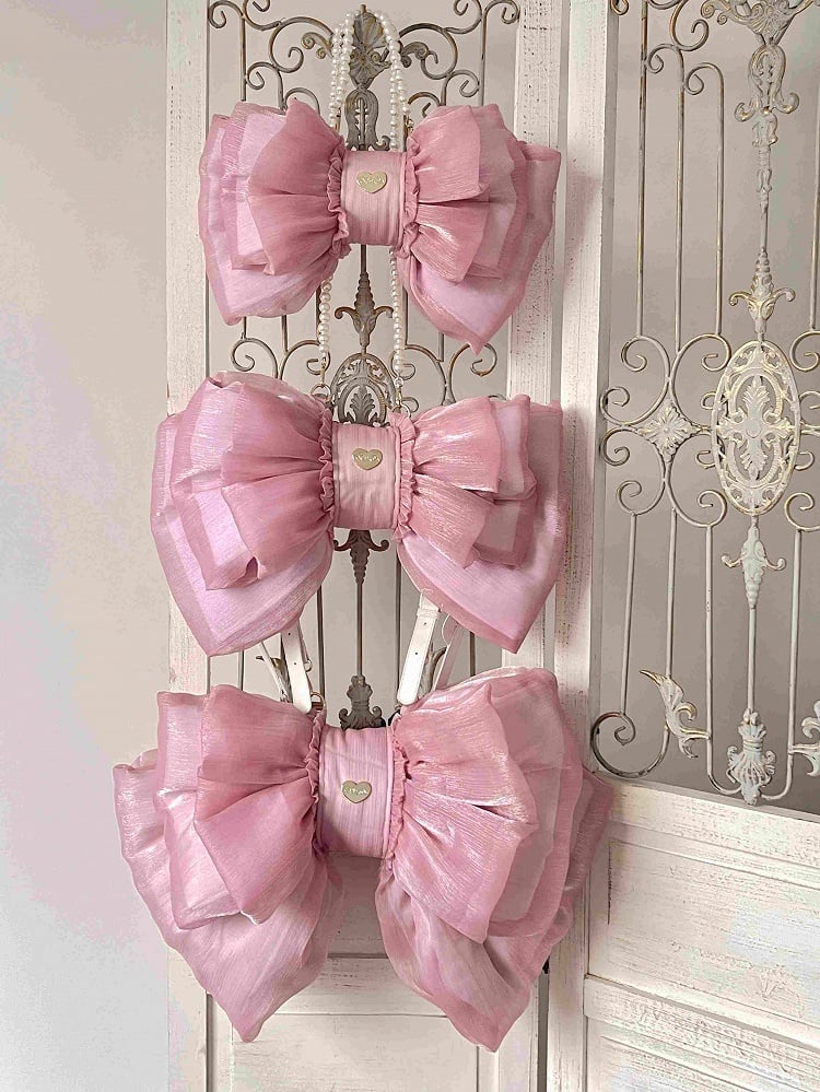 Deep Pink Bow Peach Big Backpack