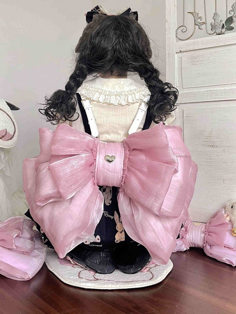 Deep Pink Bow Peach Big Backpack