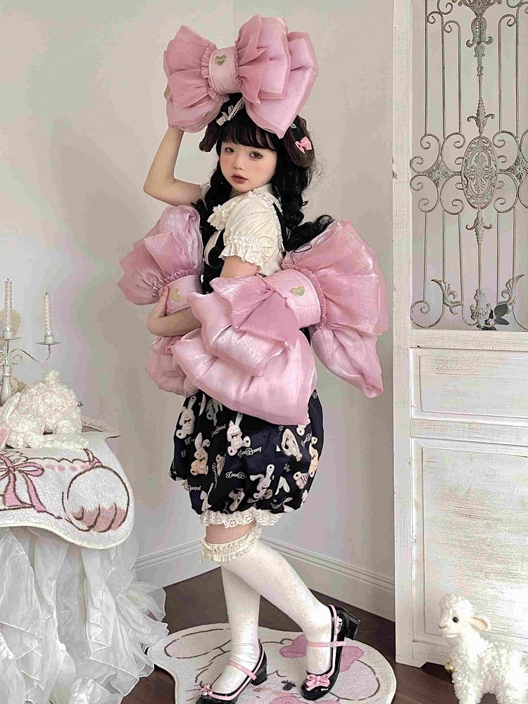 Deep Pink Bow Peach Big Backpack