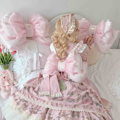 Cute Seller Best Size 3 Big Bow Backpack Options Pink Light
