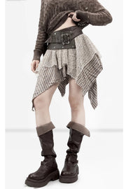 Asymmetric skirt front with ornate waist detail