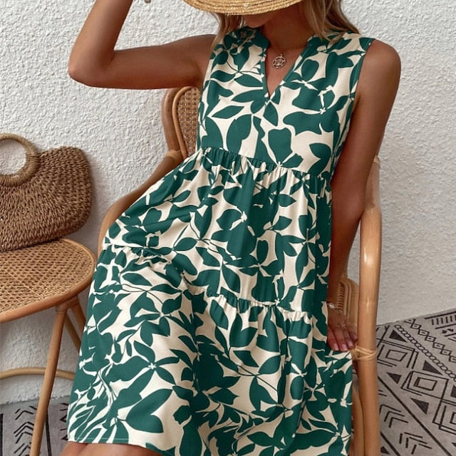 Women's Mini Dress Floral Dress Print Dress Classic Modern