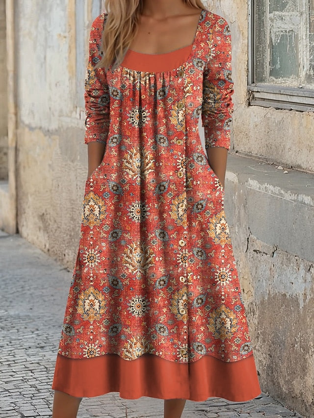 Women's Midi Dress Shift Dress A Line Dress Casual Daily