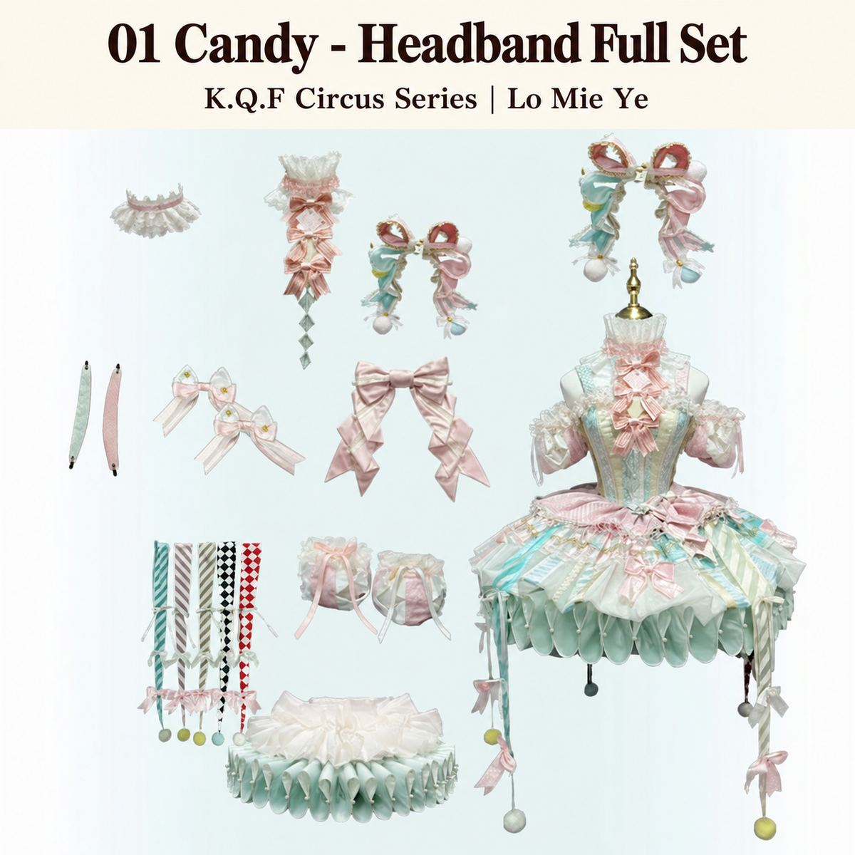 01 Candy - Headband Full Set — K.Q.F Circus Series by Lo Mie Ye, package contents