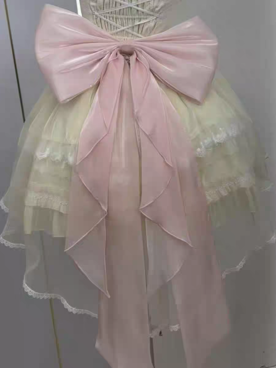 Sweet Lolita Pink Back Bow - Elegant Ribbon Accessory