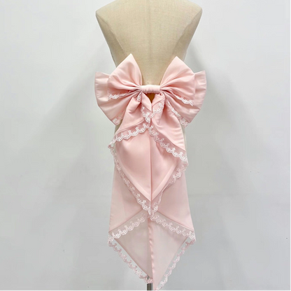 Sweet Lolita Pink Back Bow - Elegant Ribbon Accessory