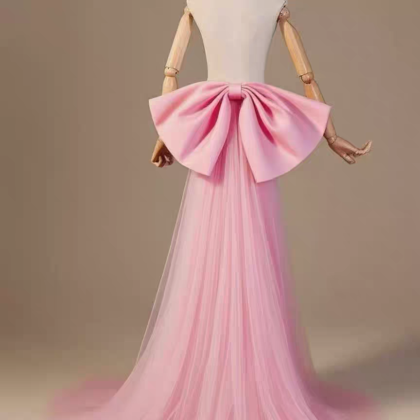 Sweet Lolita Pink Back Bow - Elegant Ribbon Accessory