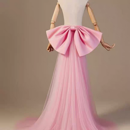 Sweet Lolita Pink Back Bow - Elegant Ribbon Accessory